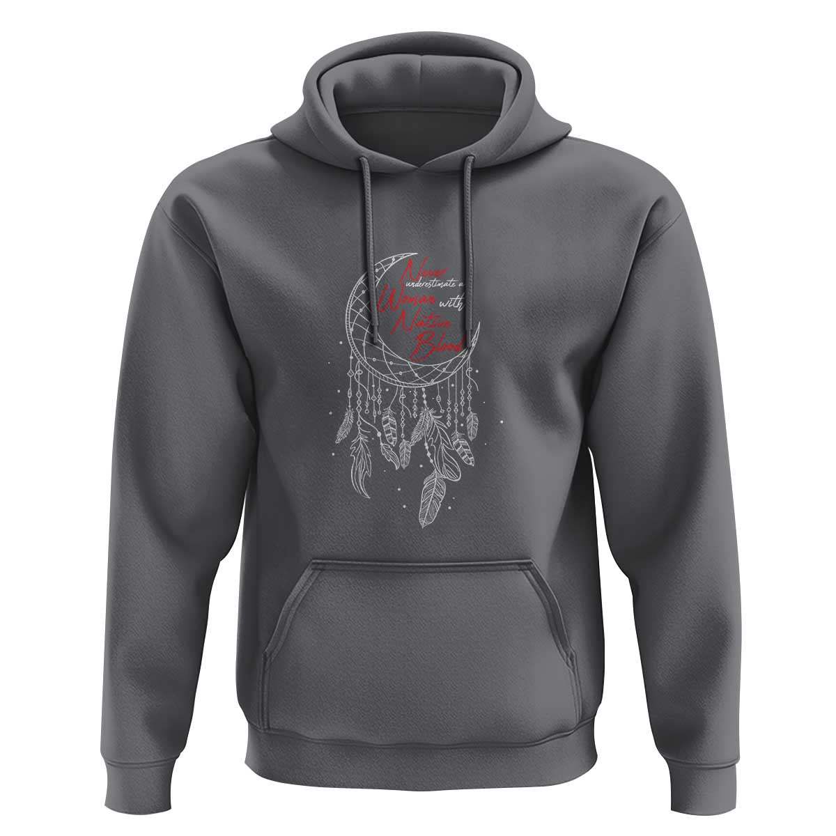 Indigenous Woman Hoodie Never Underestimate A Woman With Native Blood Dreamcatcher - Wonder Print Shop