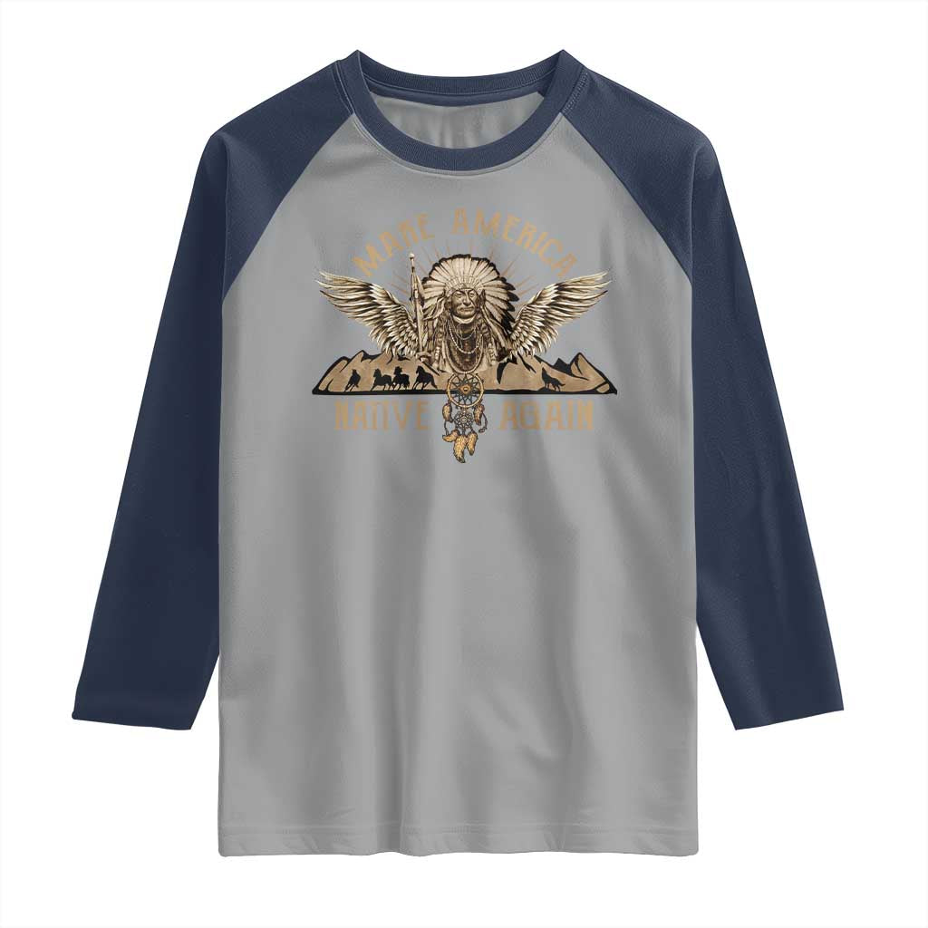 Native American Raglan Shirt Make America Native Again Wild Life
