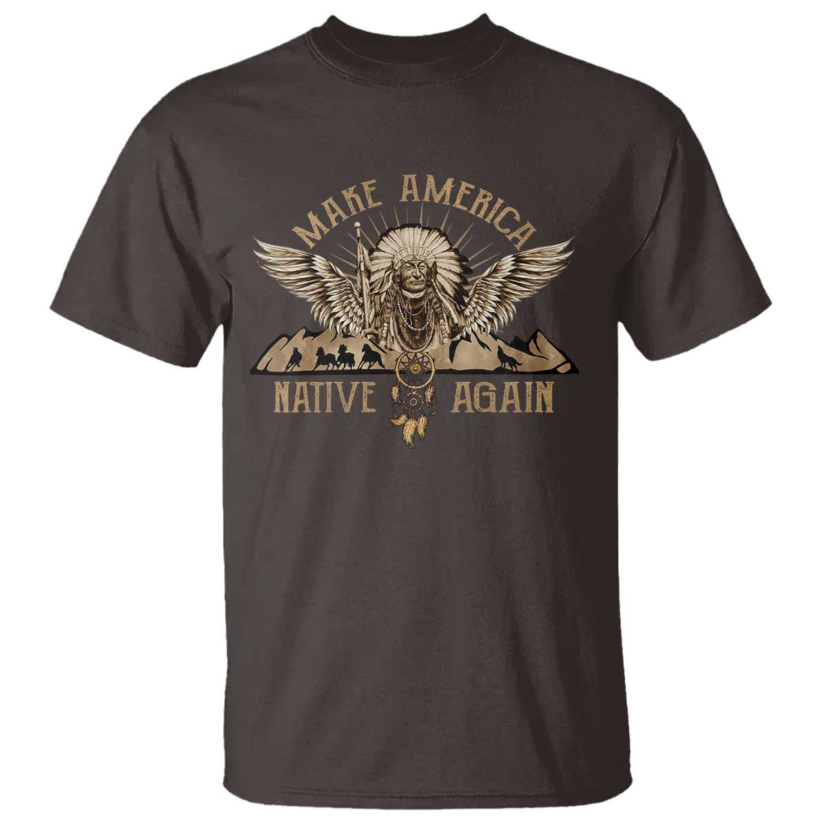 Native American T Shirt Make America Native Again Wild Life - Wonder Print Shop