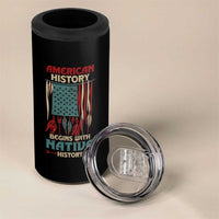 Make America Native Again America Flag 4 in 1 Can Cooler Tumbler