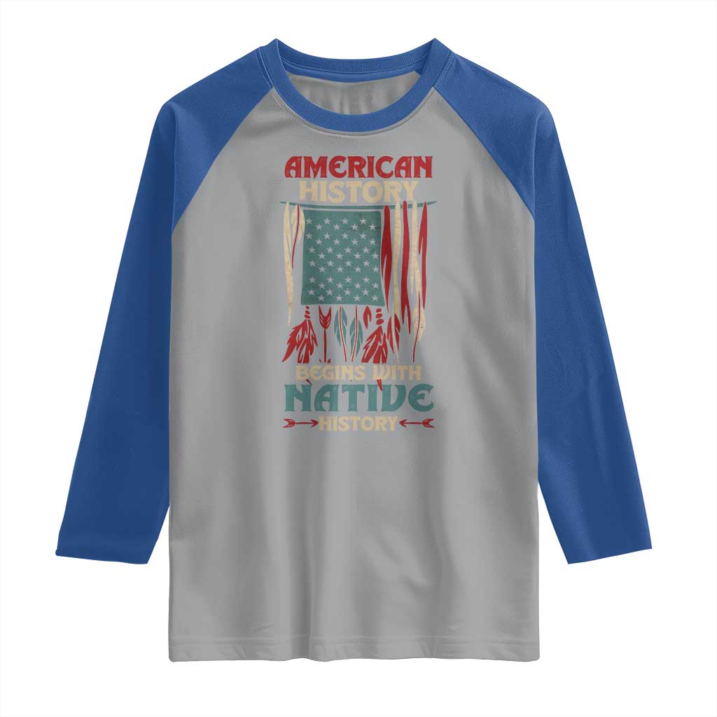 Make America Native Again America Flag Raglan Shirt
