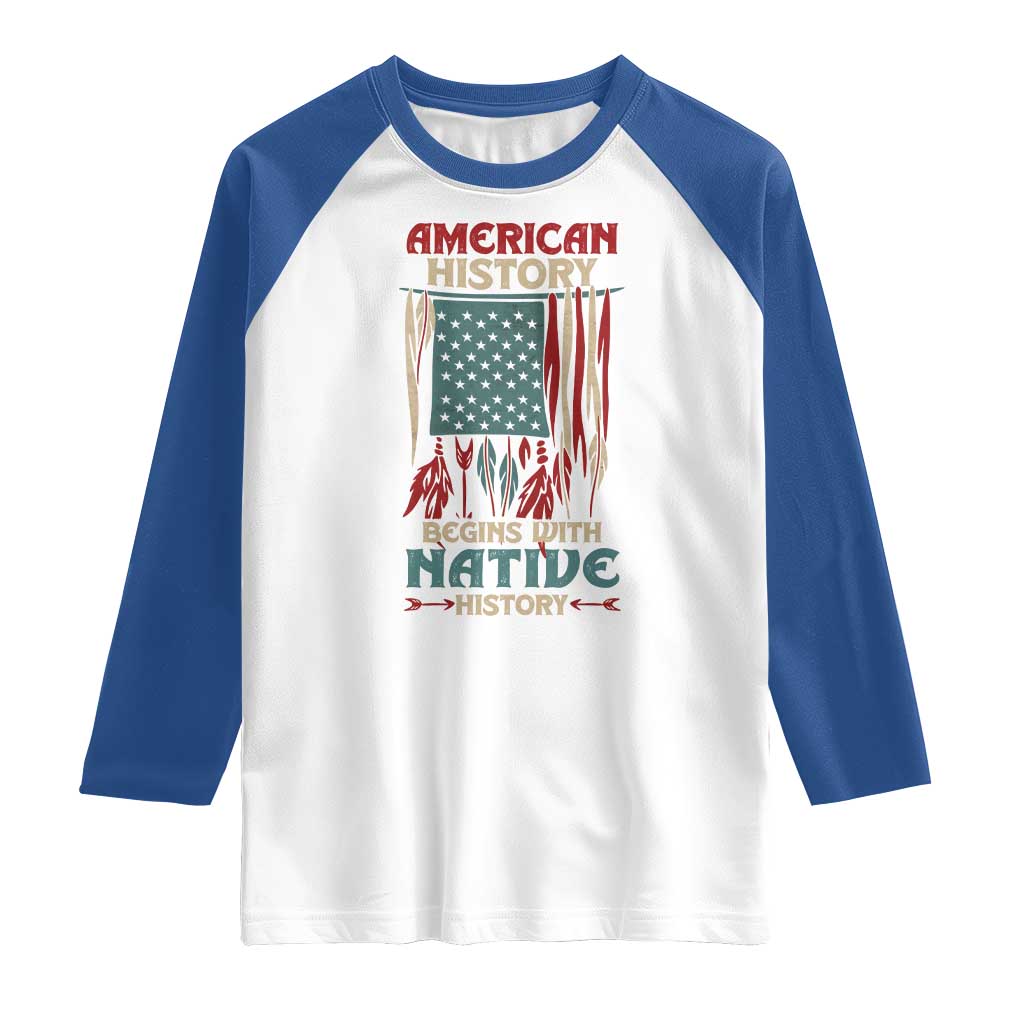 Make America Native Again America Flag Raglan Shirt
