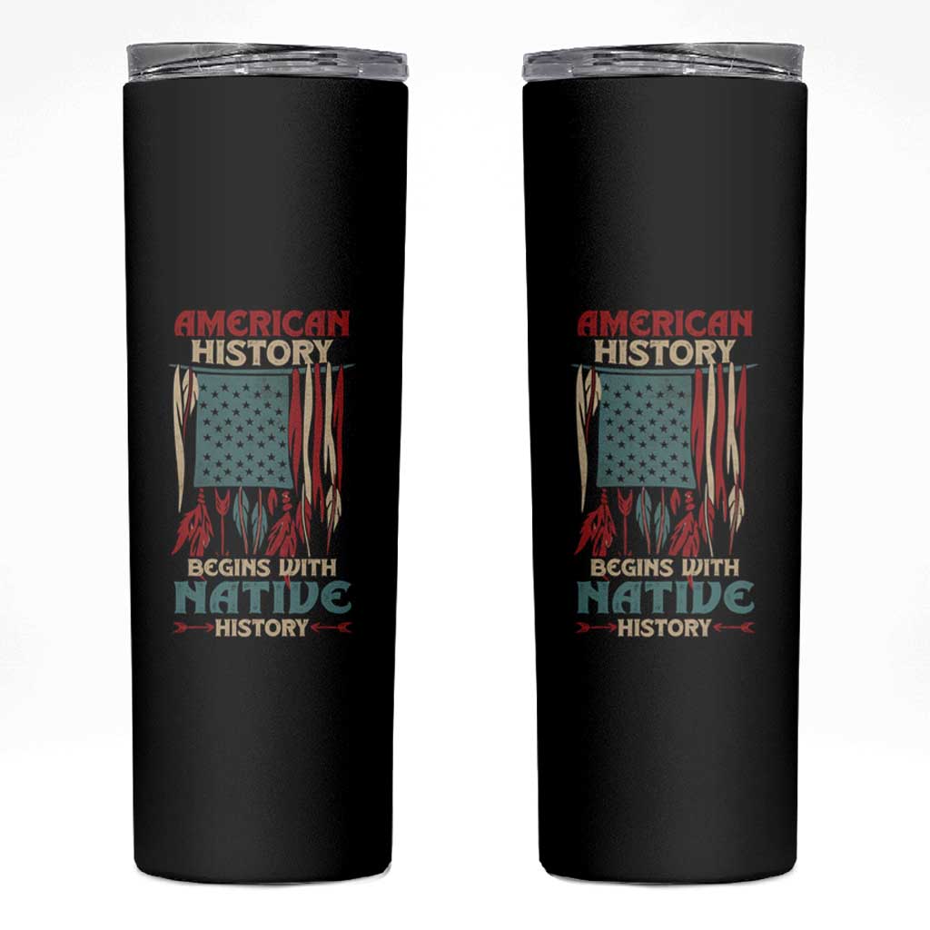 Make America Native Again America Flag Skinny Tumbler
