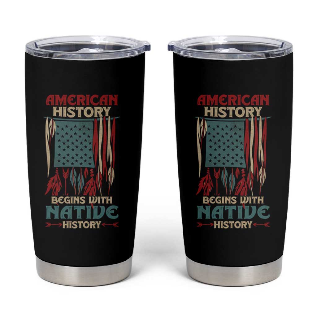 Make America Native Again America Flag Tumbler Cup