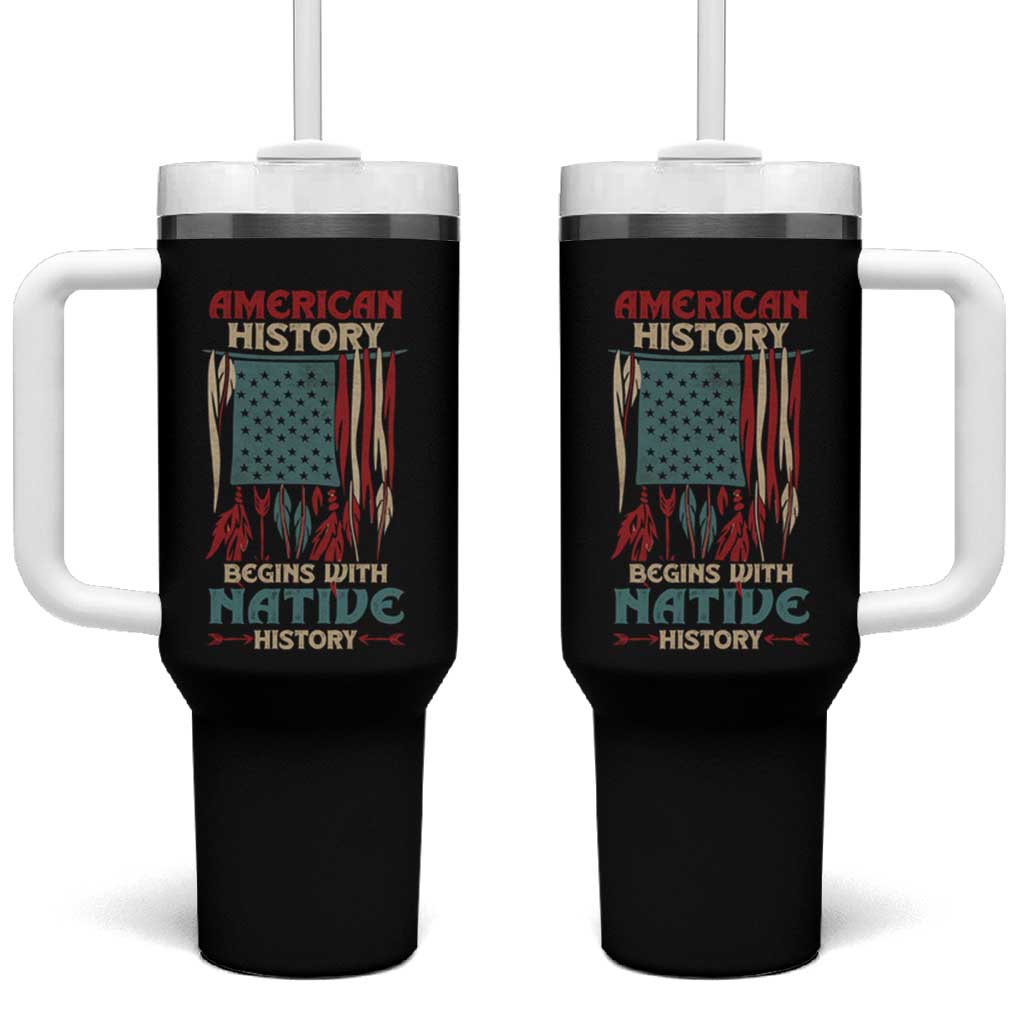 Make America Native Again America Flag Tumbler With Handle