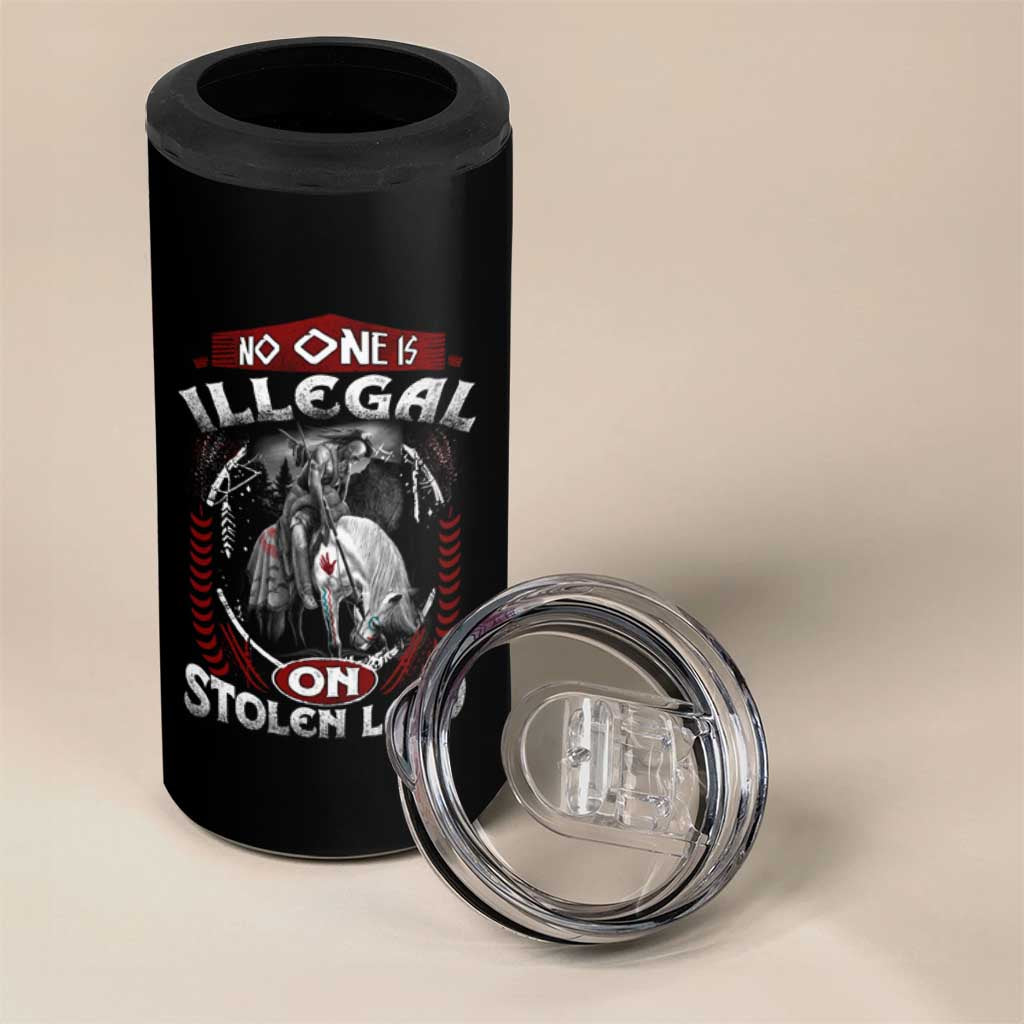 Native American 4 in 1 Can Cooler Tumbler No One Is Illegal On Stolen Land