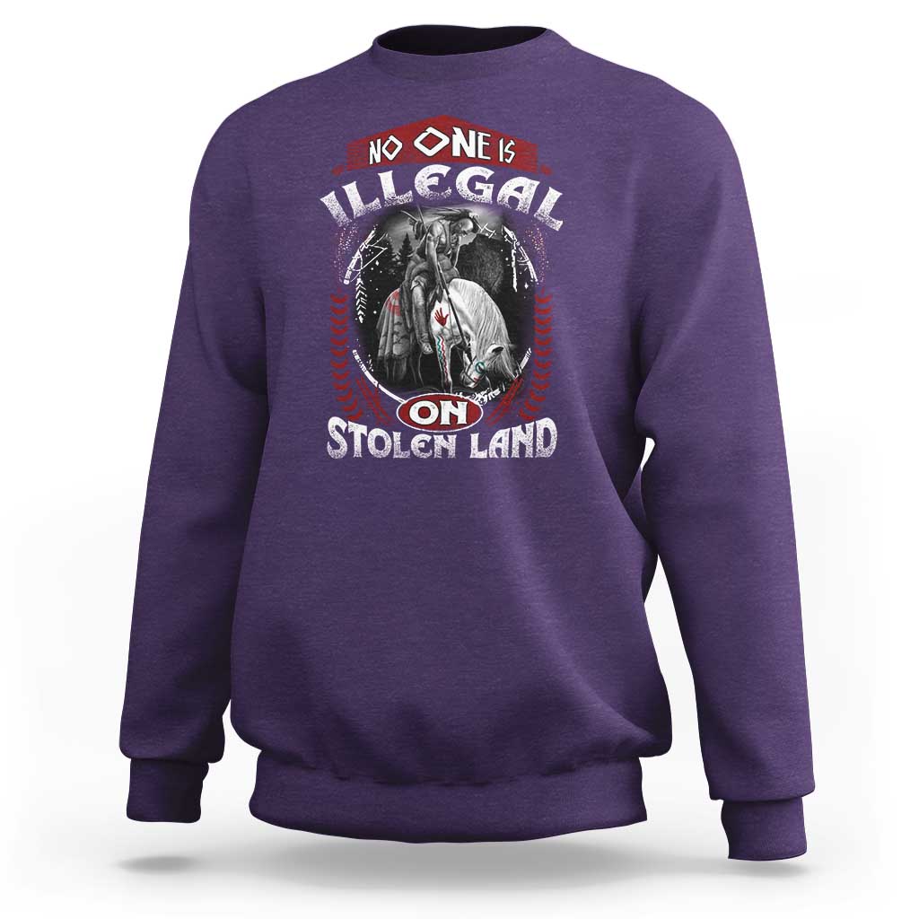 Native American Sweatshirt No One Is Illegal On Stolen Land - Wonder Print Shop
