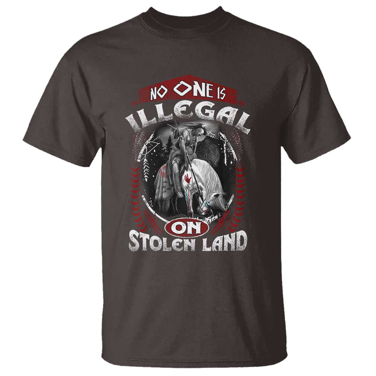 Native American T Shirt No One Is Illegal On Stolen Land - Wonder Print Shop