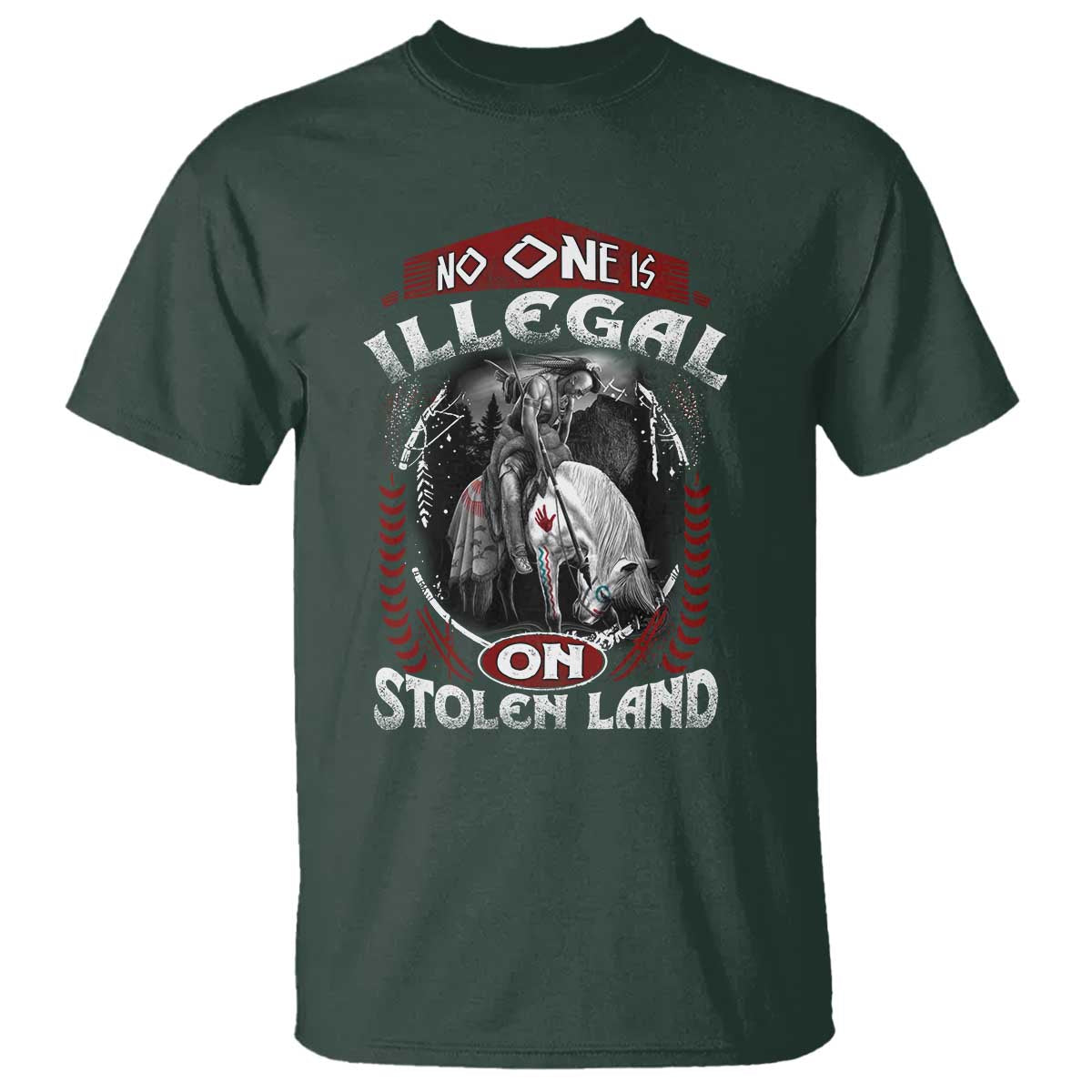 Native American T Shirt No One Is Illegal On Stolen Land - Wonder Print Shop