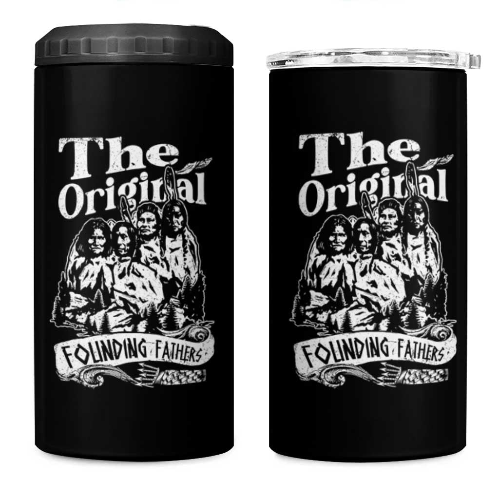 Native American Indian 4 in 1 Can Cooler Tumbler Original Founding Fathers
