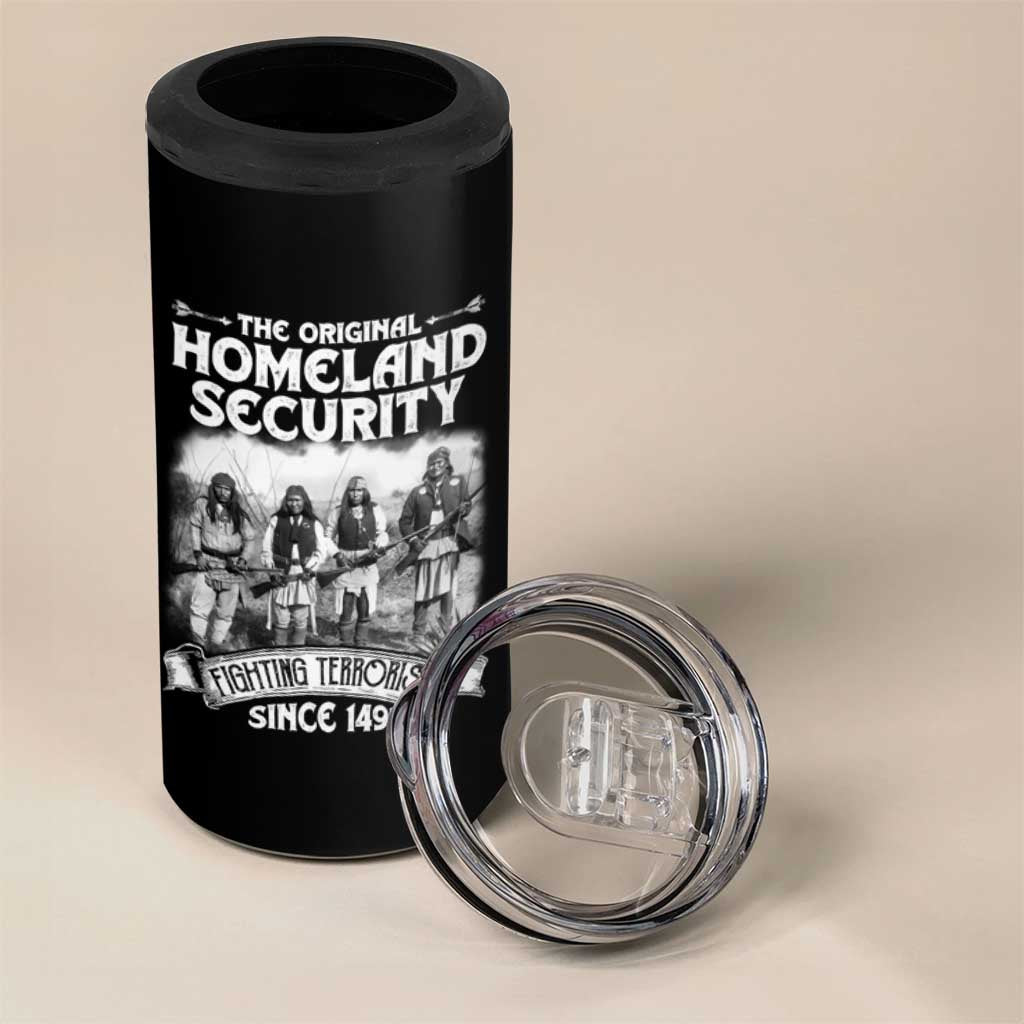 Native American 4 in 1 Can Cooler Tumbler Original Homeland Security