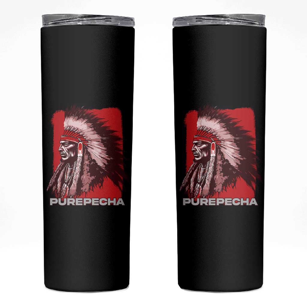 Mexican Indian Purepecha Skinny Tumbler Mexico Indigenous Proud Chief Vintage