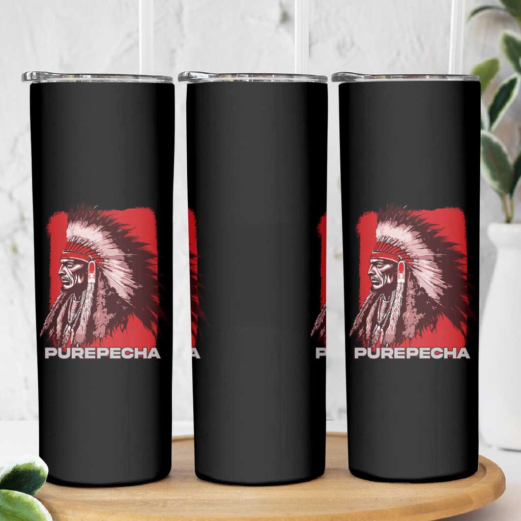 Mexican Indian Purepecha Skinny Tumbler Mexico Indigenous Proud Chief Vintage