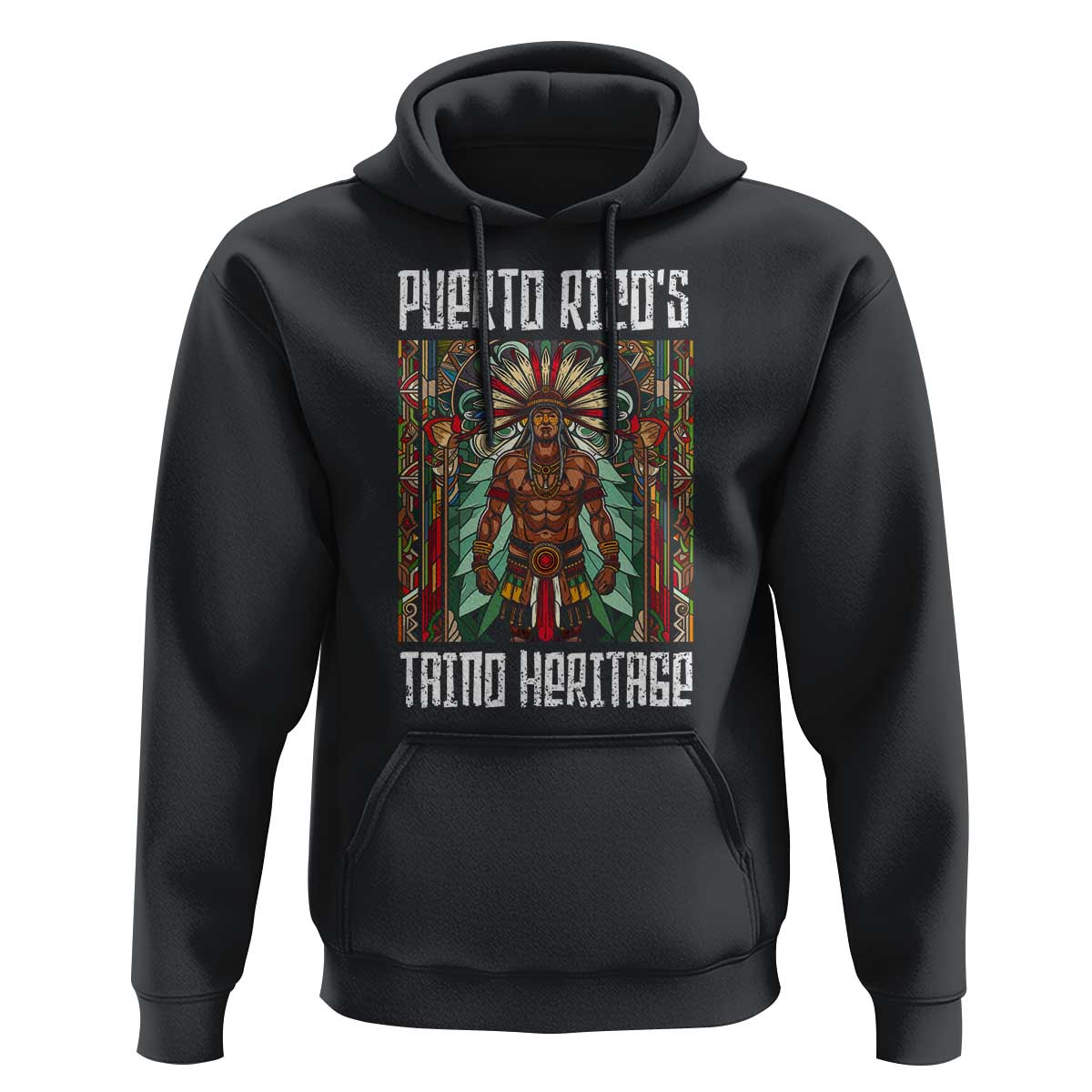 Puerto Rico Taino Heritage Hoodie Indigenous Warrior - Wonder Print Shop