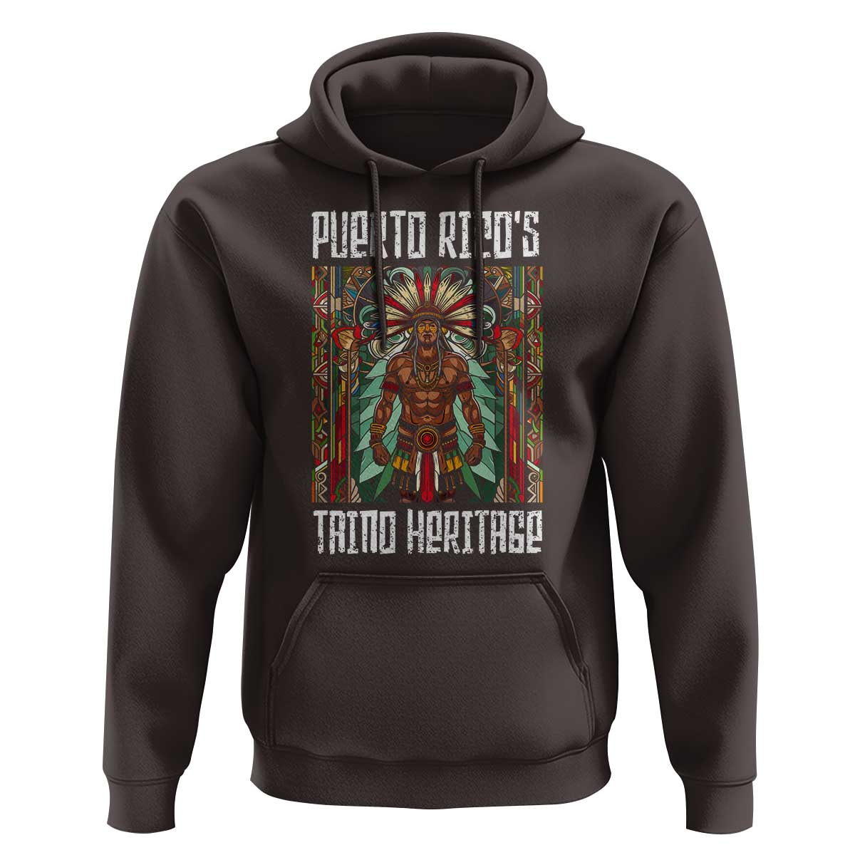 Puerto Rico Taino Heritage Hoodie Indigenous Warrior - Wonder Print Shop