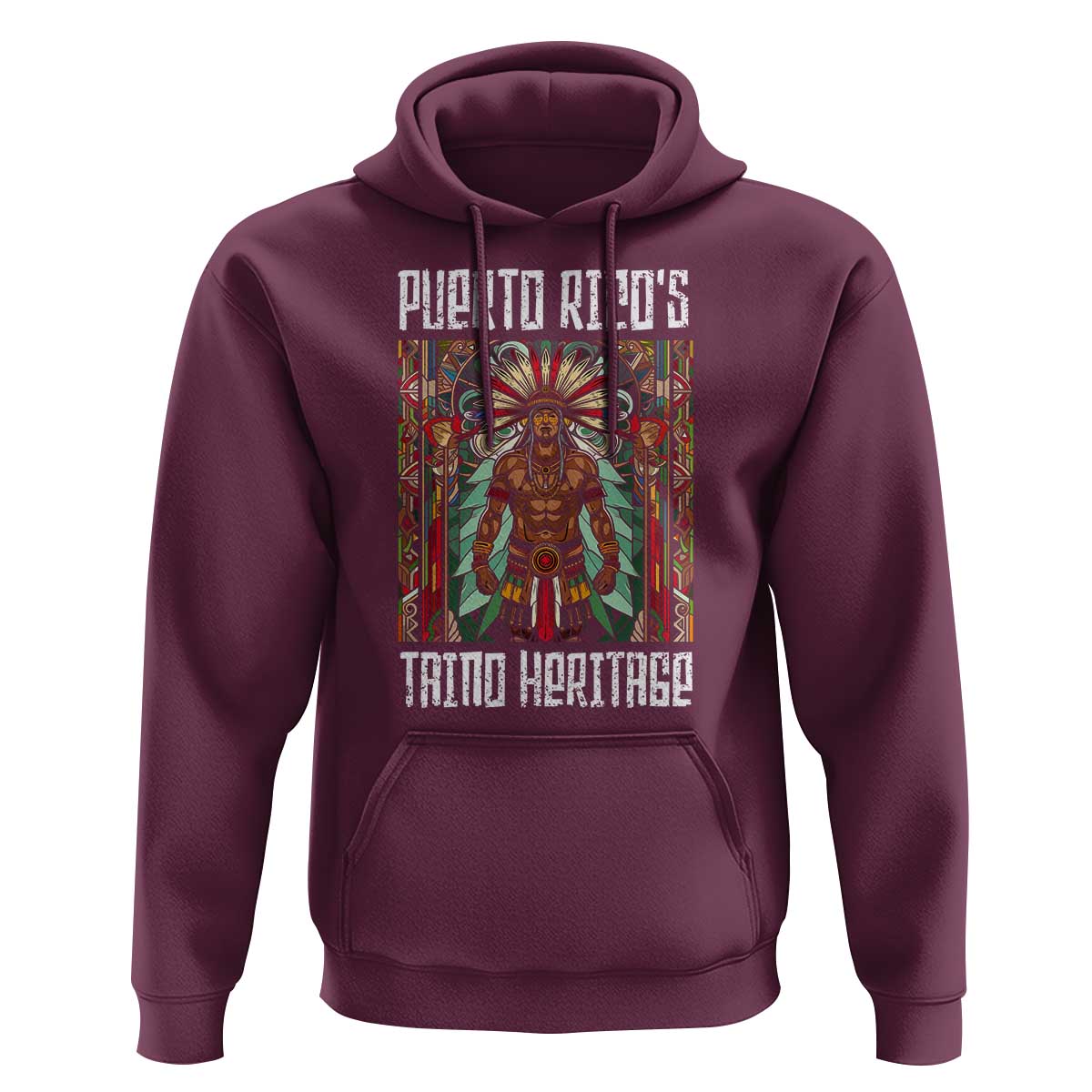 Puerto Rico Taino Heritage Hoodie Indigenous Warrior - Wonder Print Shop