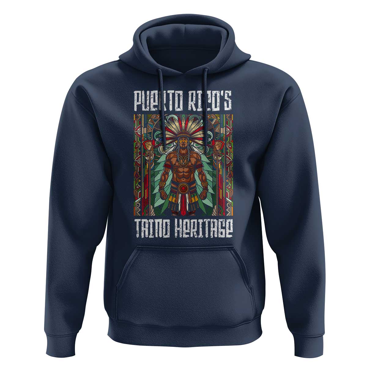 Puerto Rico Taino Heritage Hoodie Indigenous Warrior - Wonder Print Shop