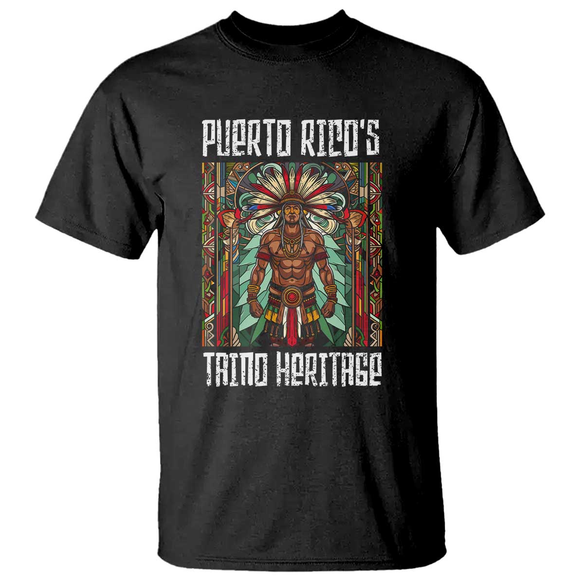 Puerto Rico Taino Heritage T Shirt Indigenous Warrior - Wonder Print Shop