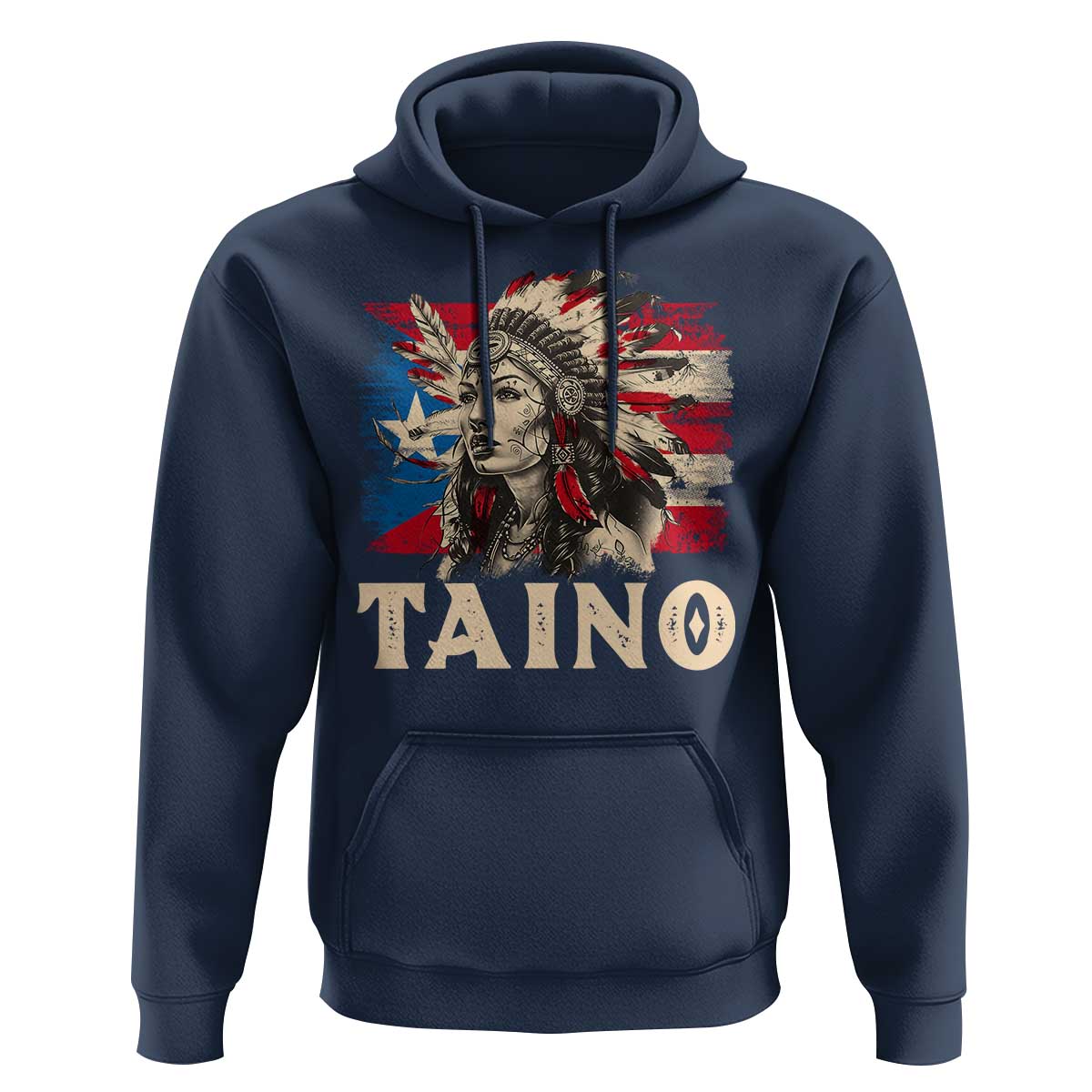 Puerto Rican Taino Hoodie Indigenous Woman Warrior - Wonder Print Shop