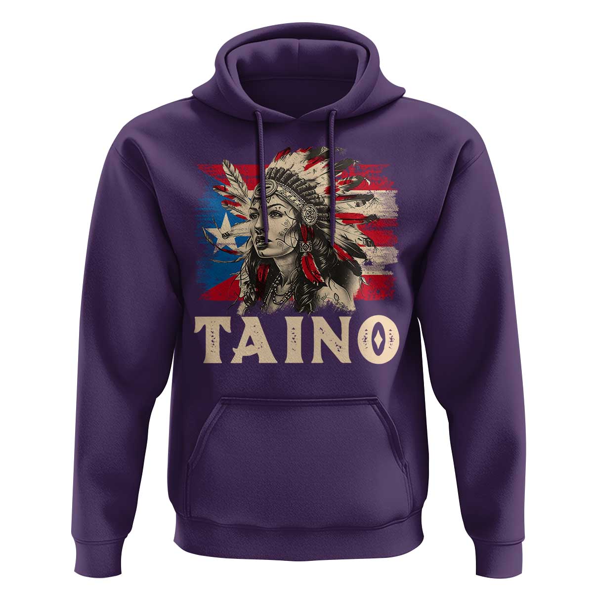 Puerto Rican Taino Hoodie Indigenous Woman Warrior - Wonder Print Shop