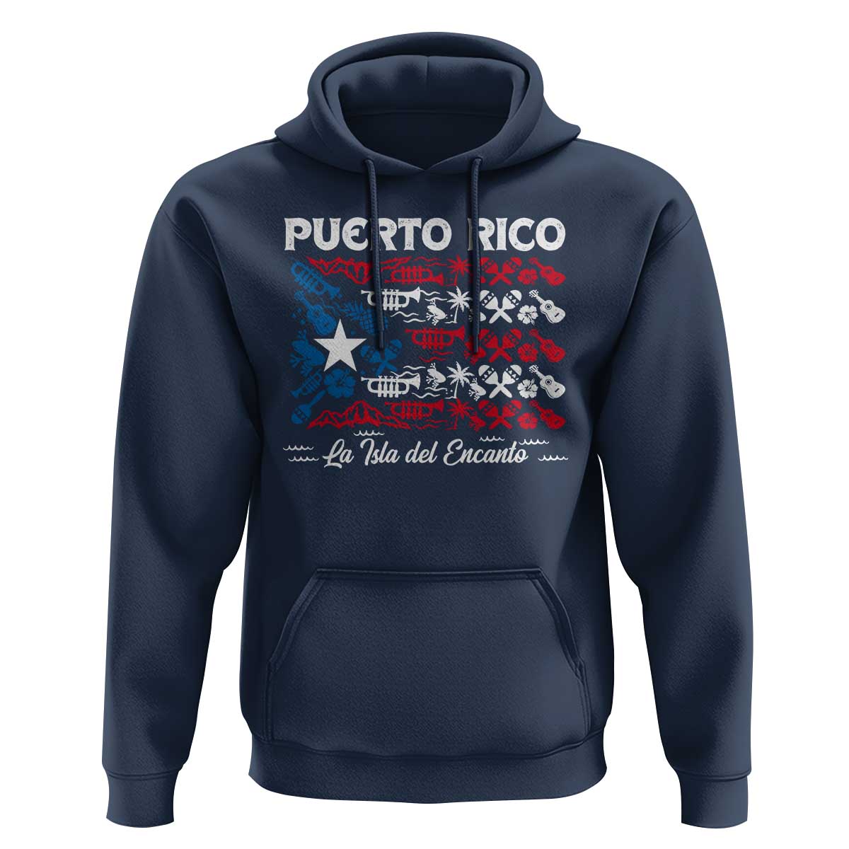 Puerto Rico La Isla Del Encanto Hoodie Puerto Rican Flag - Wonder Print Shop