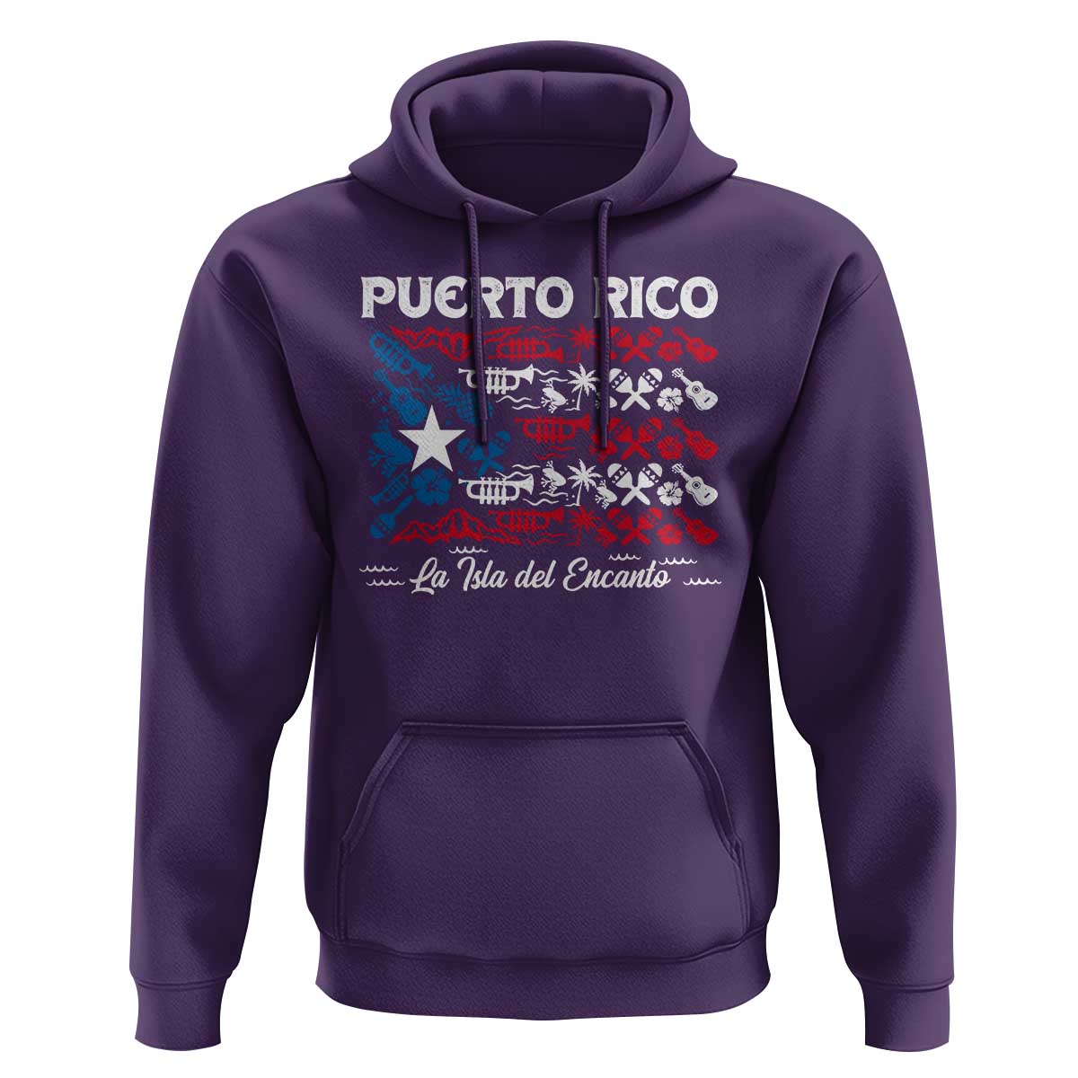 Puerto Rico La Isla Del Encanto Hoodie Puerto Rican Flag - Wonder Print Shop