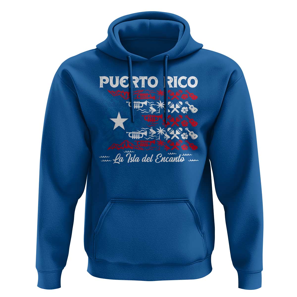 Puerto Rico La Isla Del Encanto Hoodie Puerto Rican Flag - Wonder Print Shop
