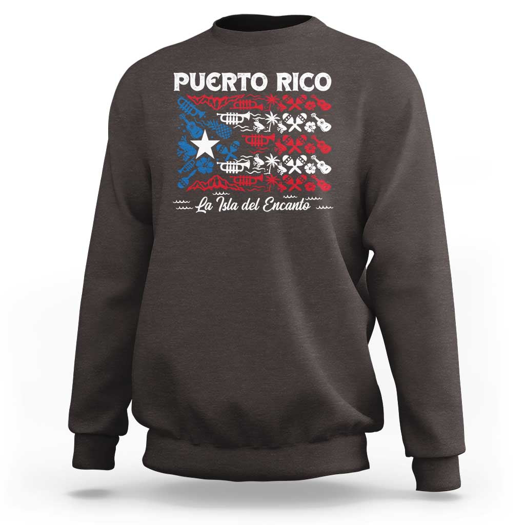 Puerto Rico La Isla Del Encanto Sweatshirt Puerto Rican Flag - Wonder Print Shop