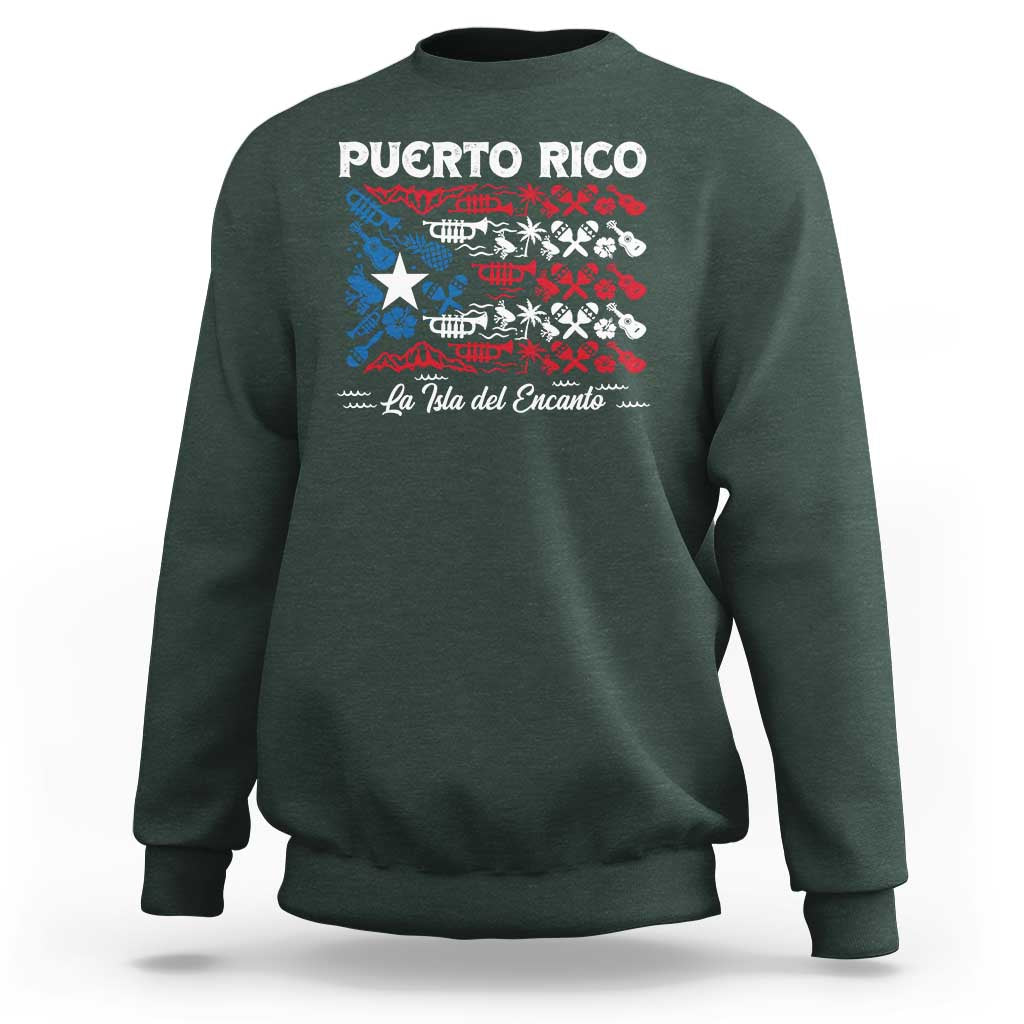 Puerto Rico La Isla Del Encanto Sweatshirt Puerto Rican Flag - Wonder Print Shop