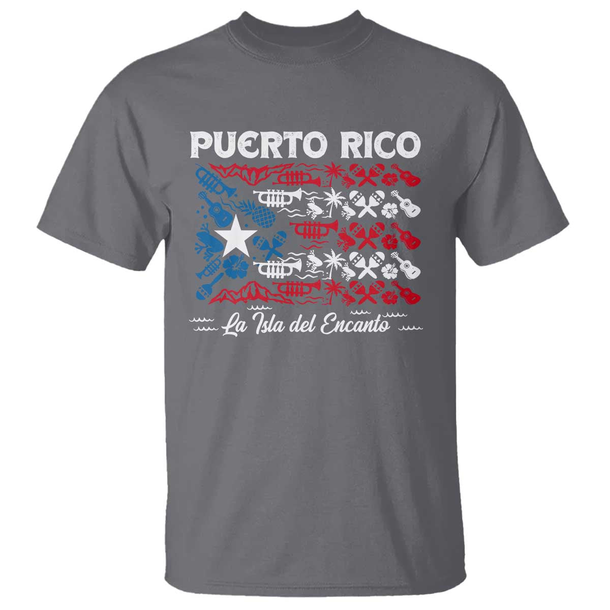 Puerto Rico La Isla Del Encanto T Shirt Puerto Rican Flag - Wonder Print Shop
