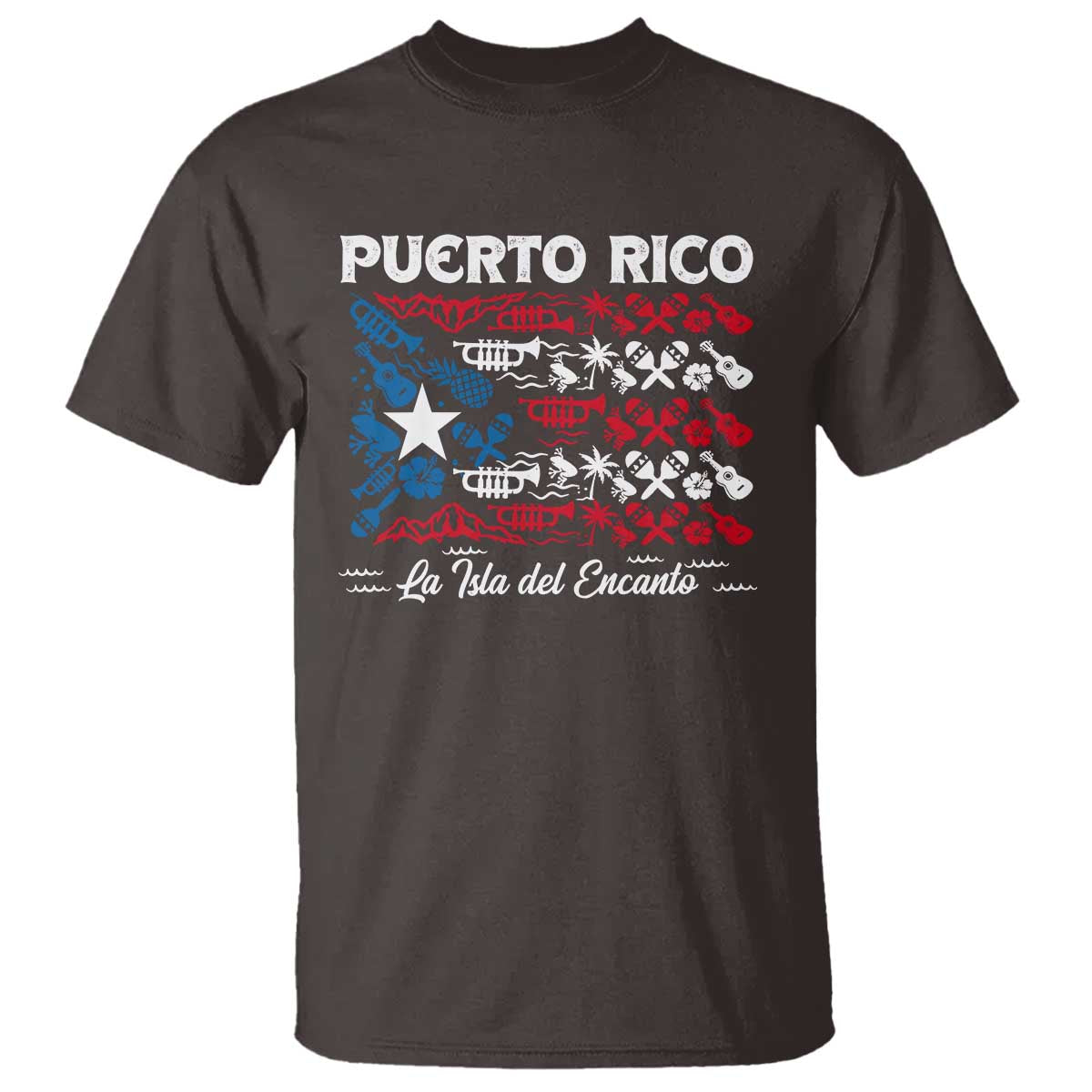 Puerto Rico La Isla Del Encanto T Shirt Puerto Rican Flag - Wonder Print Shop
