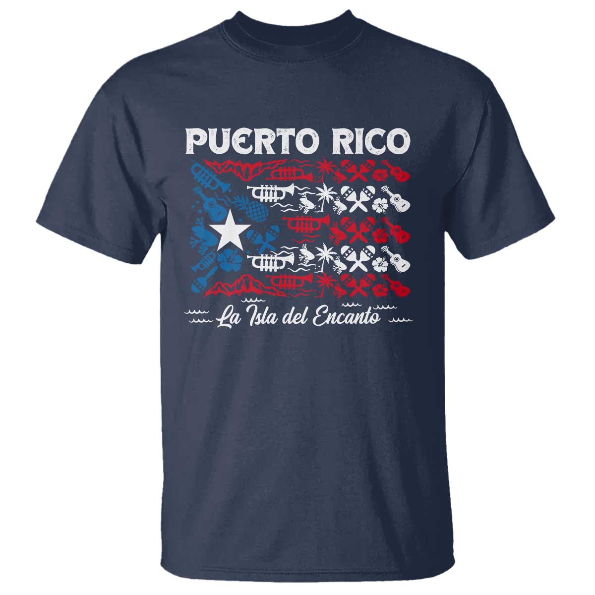 Puerto Rico La Isla Del Encanto T Shirt Puerto Rican Flag - Wonder Print Shop