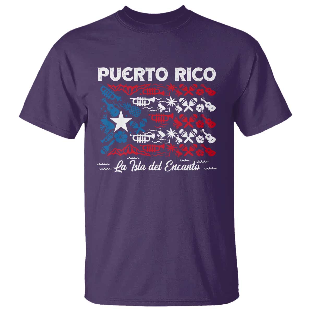 Puerto Rico La Isla Del Encanto T Shirt Puerto Rican Flag - Wonder Print Shop