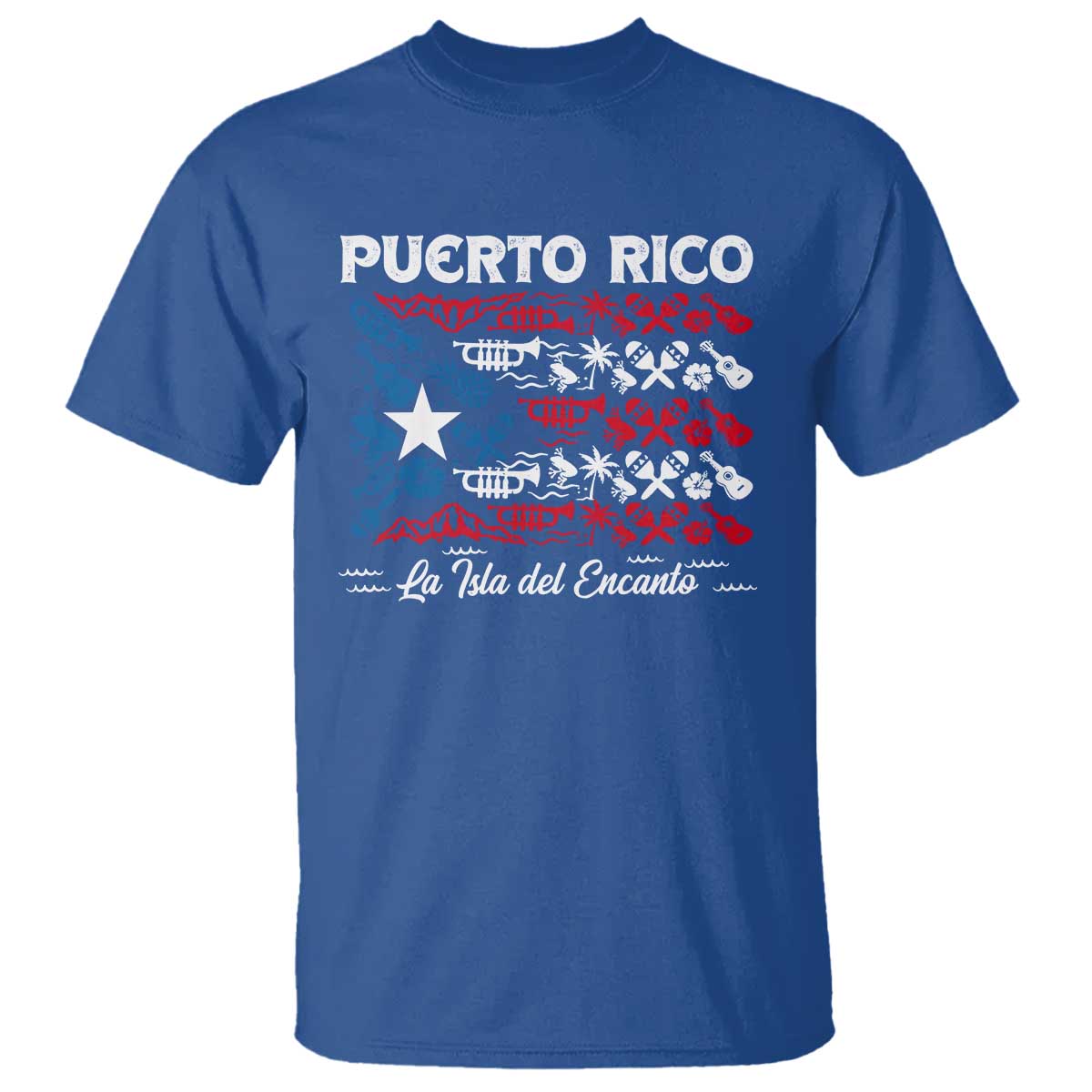 Puerto Rico La Isla Del Encanto T Shirt Puerto Rican Flag - Wonder Print Shop