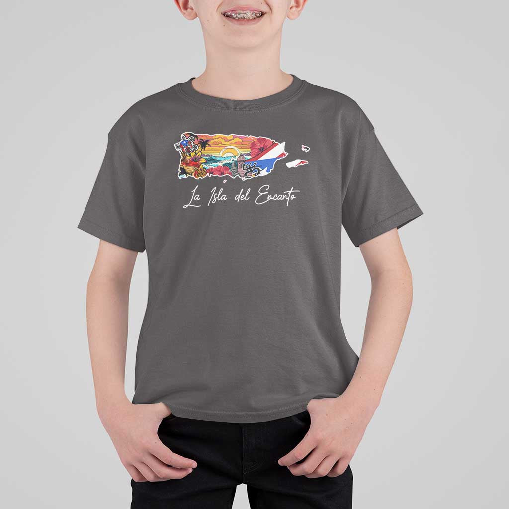 Puerto Rican T Shirt For Kid La Isla Del Encanto Puerto Rico - Wonder Print Shop