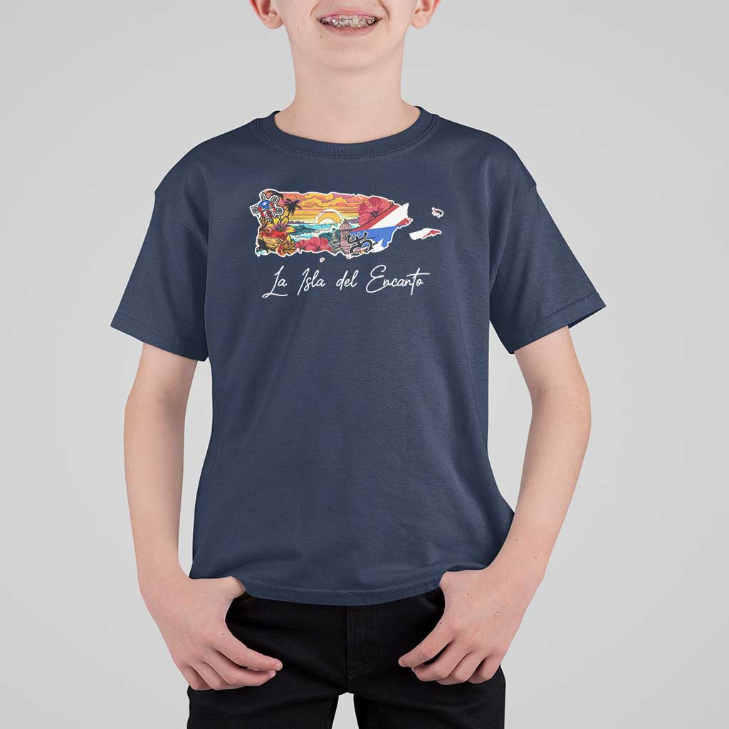 Puerto Rican T Shirt For Kid La Isla Del Encanto Puerto Rico - Wonder Print Shop