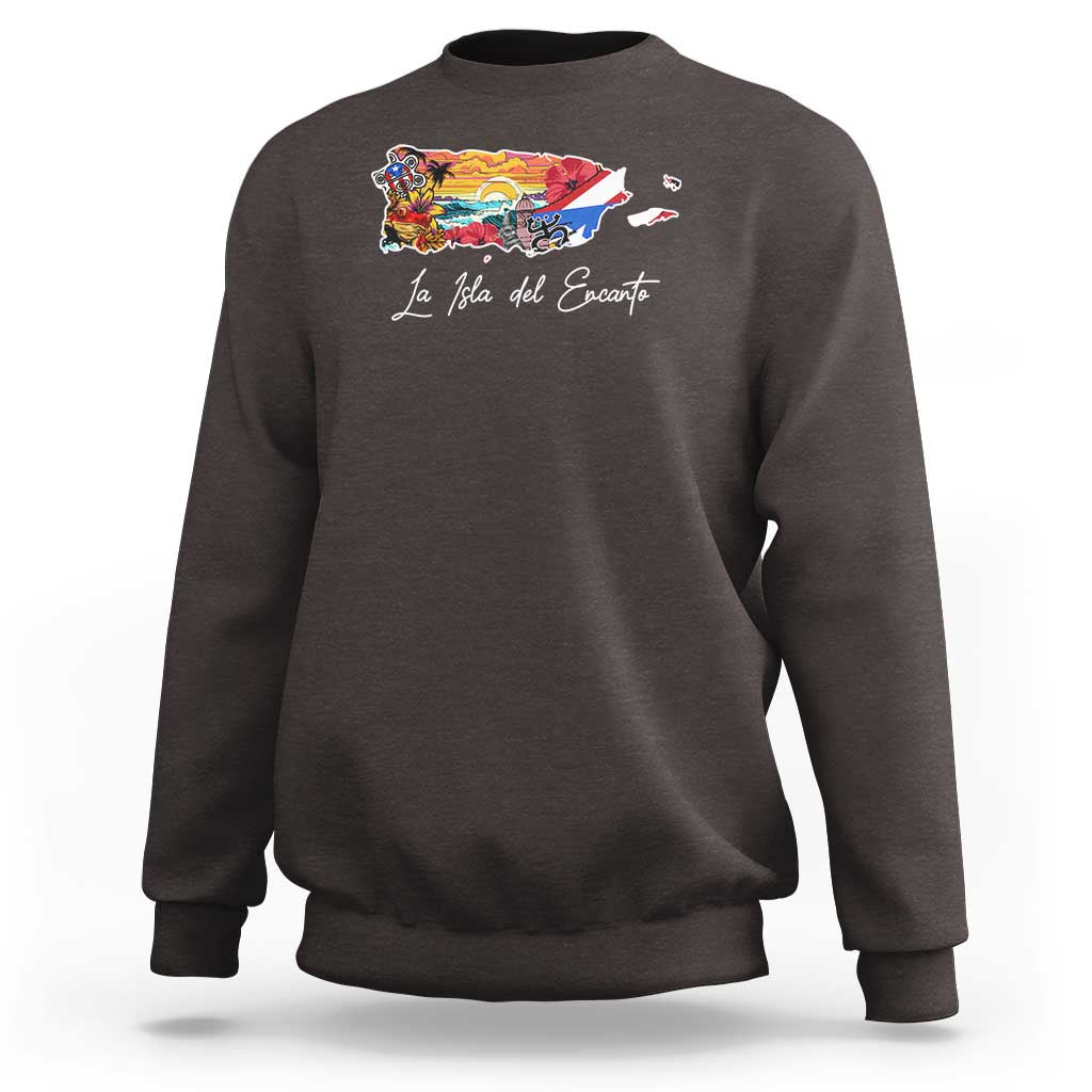 Puerto Rican Sweatshirt La Isla Del Encanto Puerto Rico - Wonder Print Shop