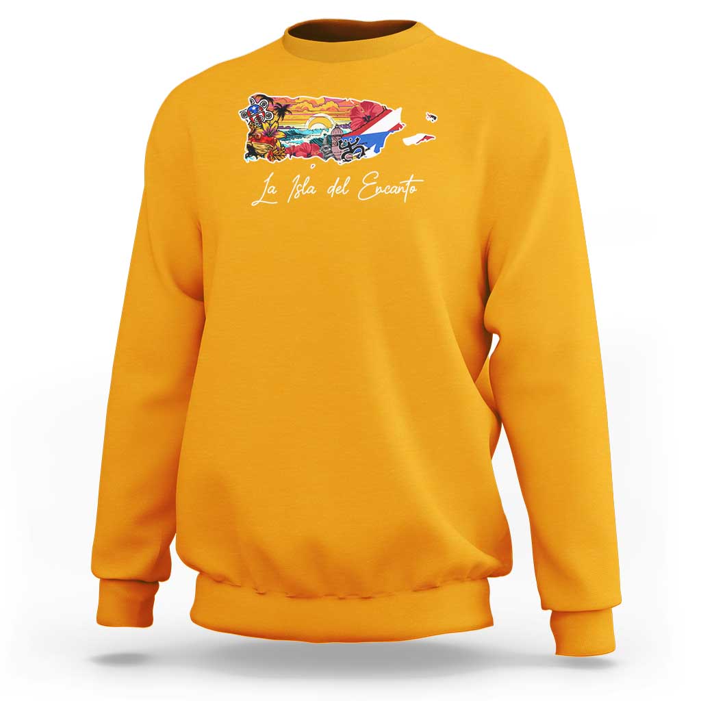 Puerto Rican Sweatshirt La Isla Del Encanto Puerto Rico - Wonder Print Shop