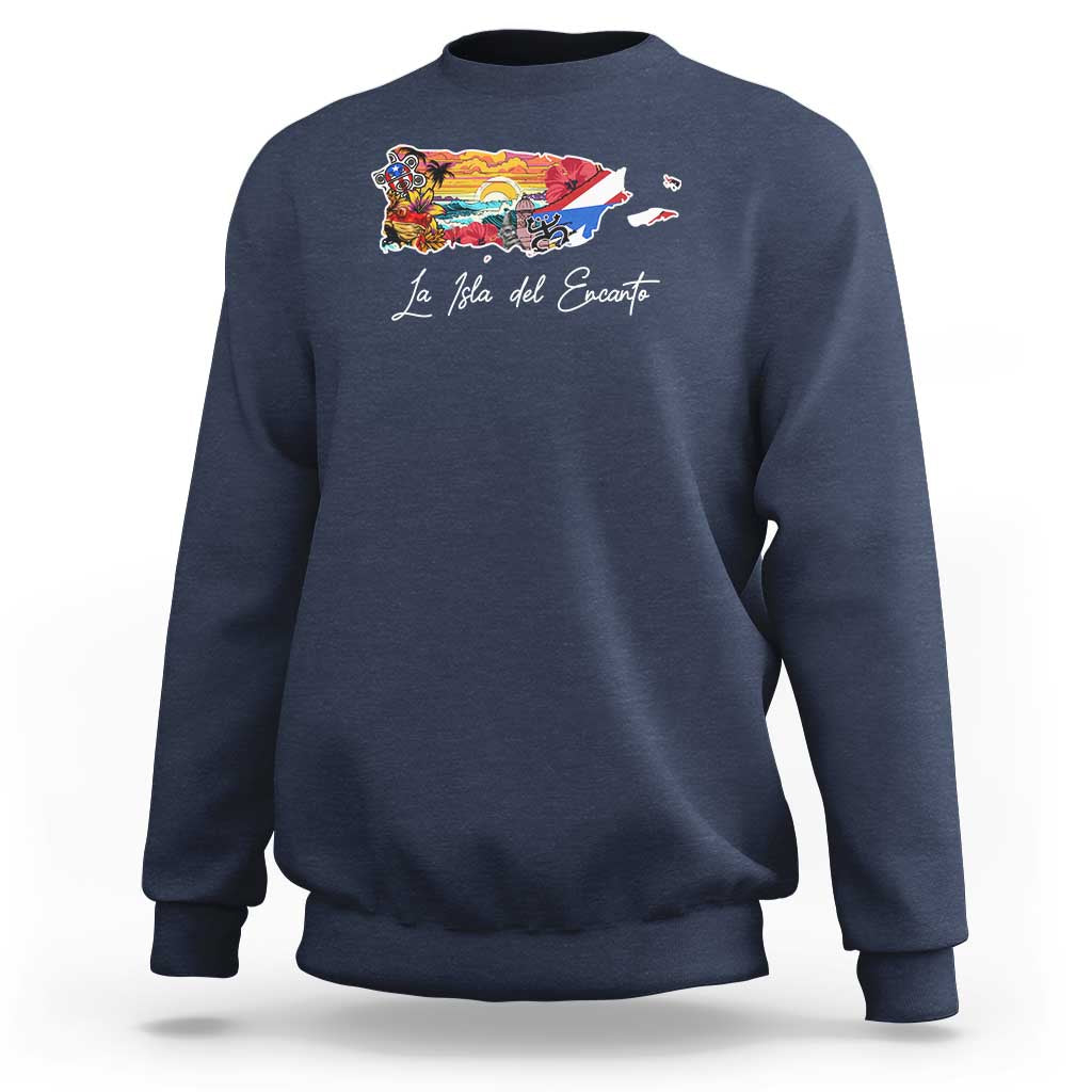 Puerto Rican Sweatshirt La Isla Del Encanto Puerto Rico - Wonder Print Shop