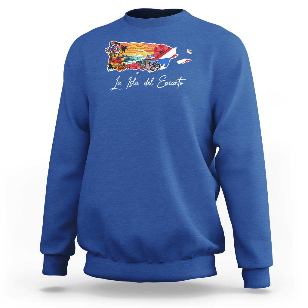 Puerto Rican Sweatshirt La Isla Del Encanto Puerto Rico - Wonder Print Shop