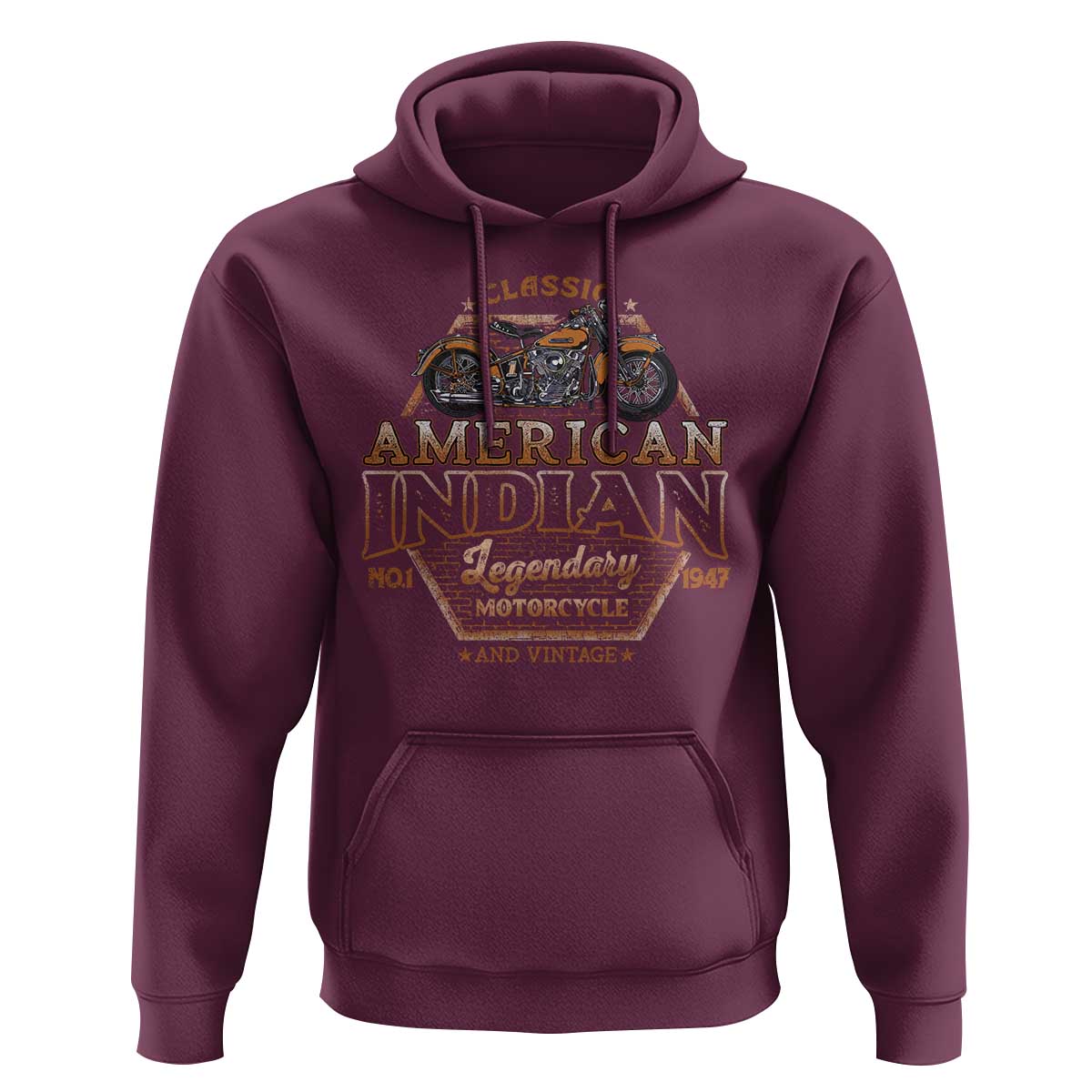 American Indian Legendary Retro Biker Motorcycle Rider Hoodie - Wonder Print Shop