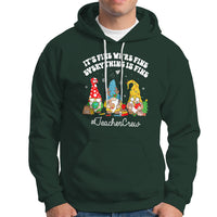 Christmas Hoodie Teacher Crew Gnomie It's Fine We're Fine Everything Is Fine - Wonder Print Shop