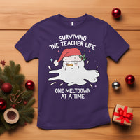 Christmas T Shirt Surviving The Teacher Life One Meltdown At A Time - Wonder Print Shop