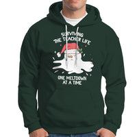 Christmas Hoodie Surviving The Teacher Life One Meltdown At A Time - Wonder Print Shop