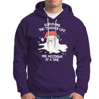 Christmas Hoodie Surviving The Teacher Life One Meltdown At A Time - Wonder Print Shop