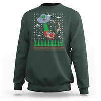 Christmas Sweatshirt Alien Invasion Space UFO Catch Santa - Wonder Print Shop