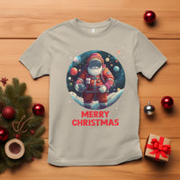 Christmas T Shirt Santa Astronaut Xmas Space Colorful Planet - Wonder Print Shop