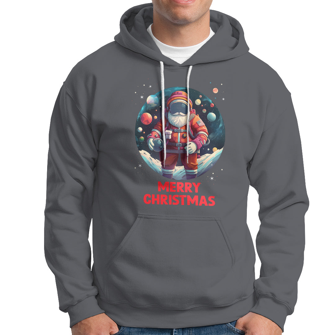 Christmas Hoodie Santa Astronaut Xmas Space Colorful Planet - Wonder Print Shop