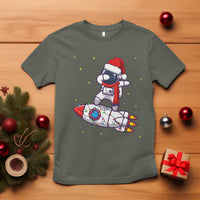 Christmas T Shirt Santa Astronaut Dabbing Space Rocket Xmas Light - Wonder Print Shop