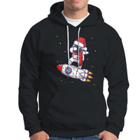 Christmas Hoodie Santa Astronaut Dabbing Space Rocket Xmas Light - Wonder Print Shop